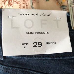NWT Loft High Waist Skinny Zipper Ankle Jean